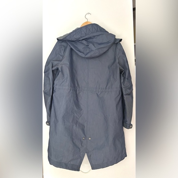 Scotch & Soda long  Jacket Womens Blue Full Zip Hood Nylon Troublemaker - Picture 3 of 12